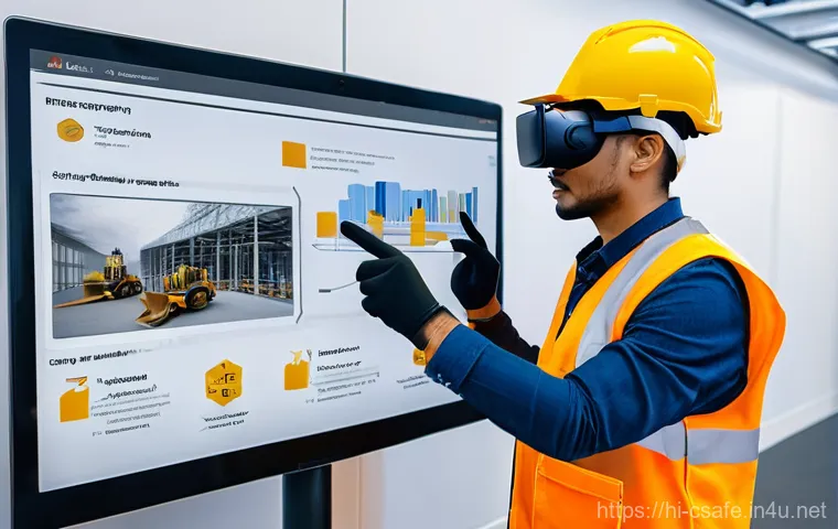 건설안전기사와 관련된 산업 이벤트 참석하기 - **Prompt 1: Futuristic Construction Site with Integrated Safety Tech**
    A dynamic, wide-angle sho...