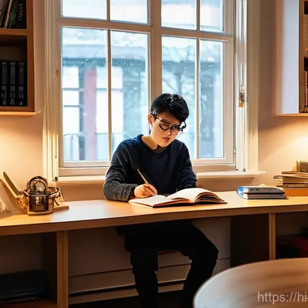 건설안전기사 수험생의 추천 학습법 - **Prompt 1: Focused Student in a Cozy Study Nook**
"A young person, approximately 18-22 years ol...