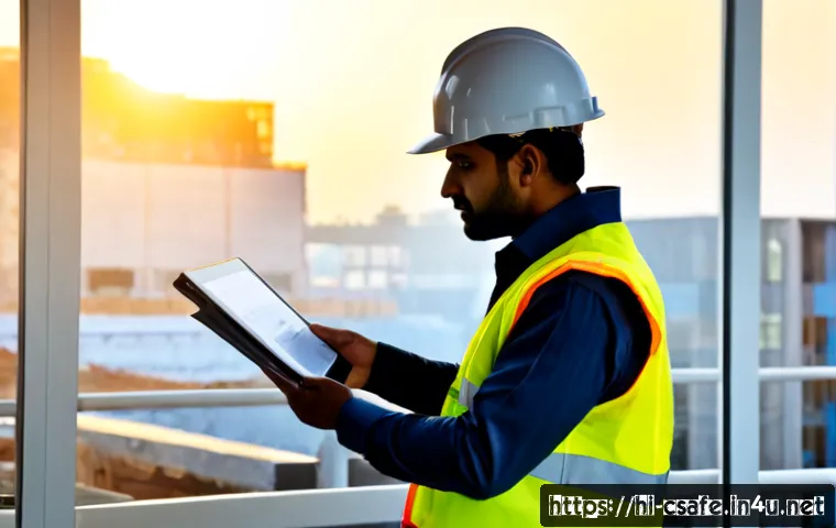 Home 17 건설안전기사 합격 후 경력관리 방법 - Photorealistic Indian construction safety professional in a clean high-visibility vest and hard hat ...